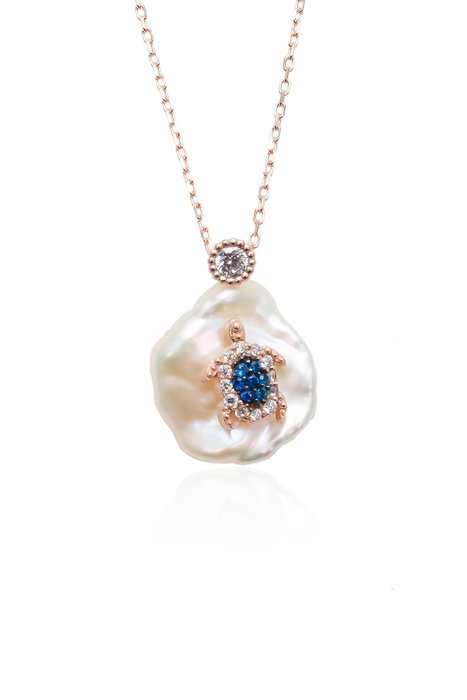 Heliophilia Silver Collar KL - 0771 en Plata de Ley 925 con detalles en Oro Rosa, Azul y Plata Heliophilia Silver Collar KL - 0771 en Plata de Ley 925 con detalles en Oro Rosa, Azul y Plata